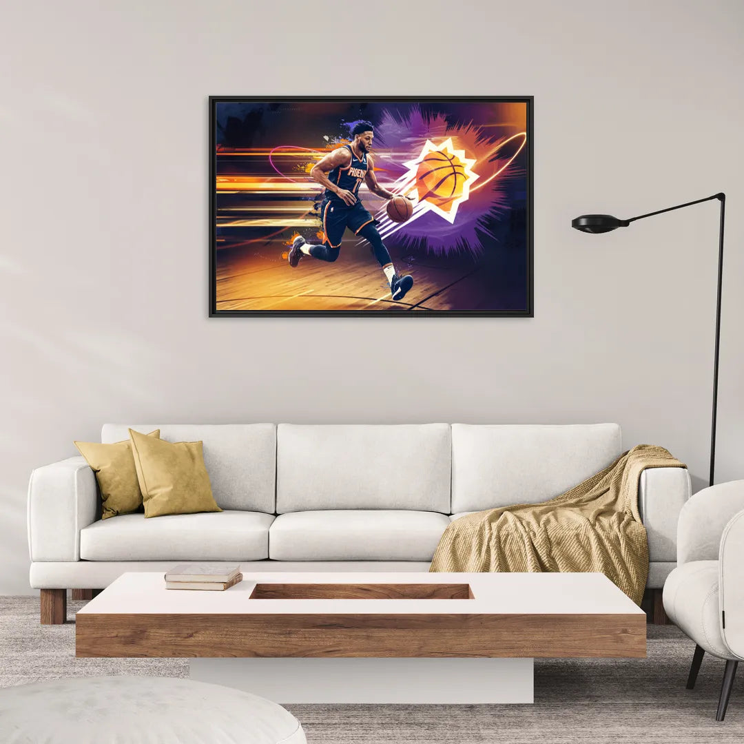 Phoenix Suns Basketball Spirit - Living Room Black Frame Canvas