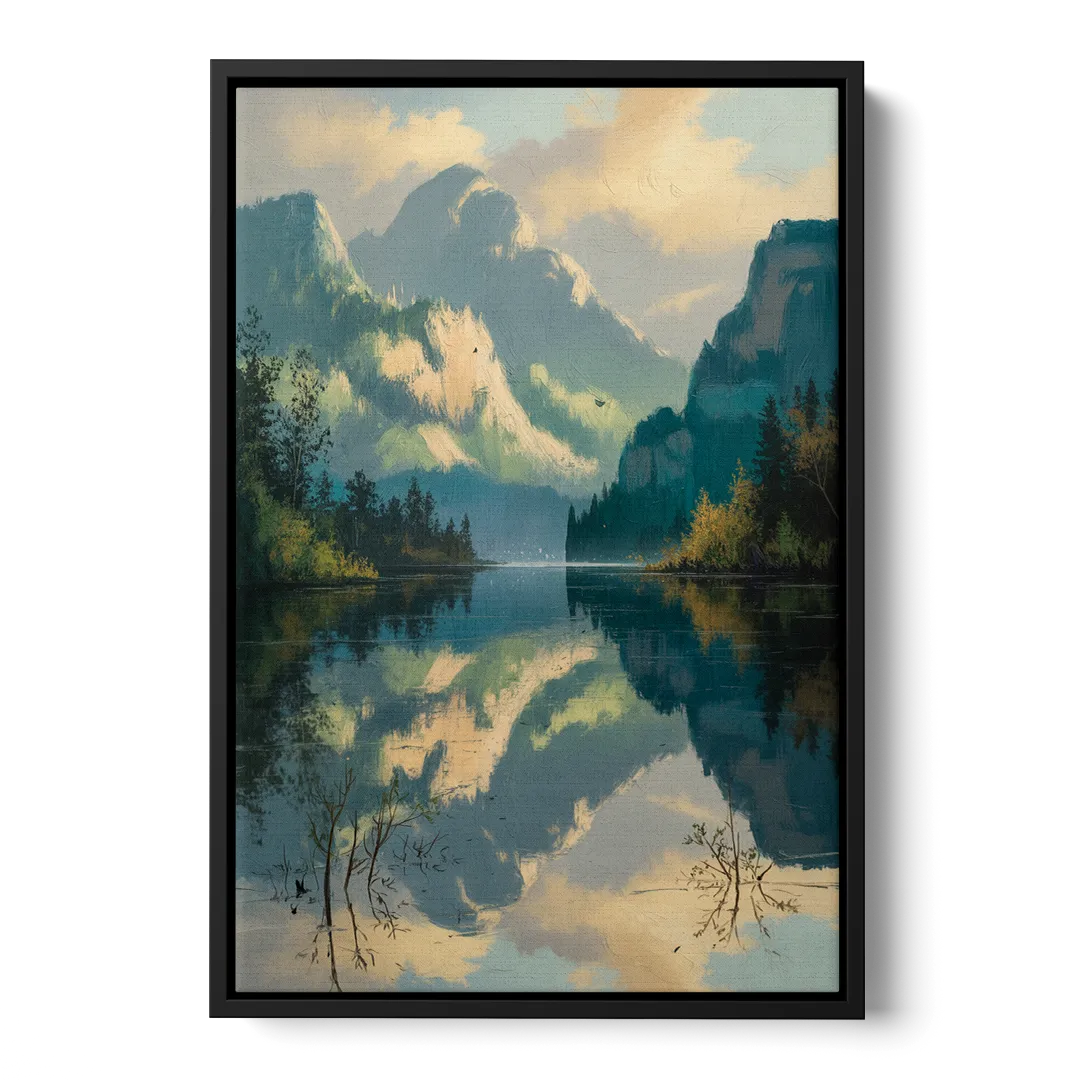 North Shore Mountains - Black Frame Canvas