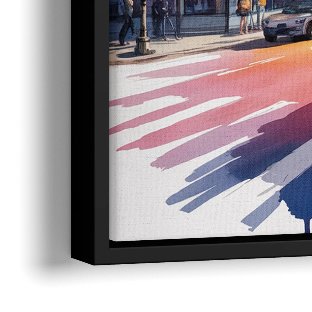 Toronto Queen Street West - Close-Up Black Frame Canvas