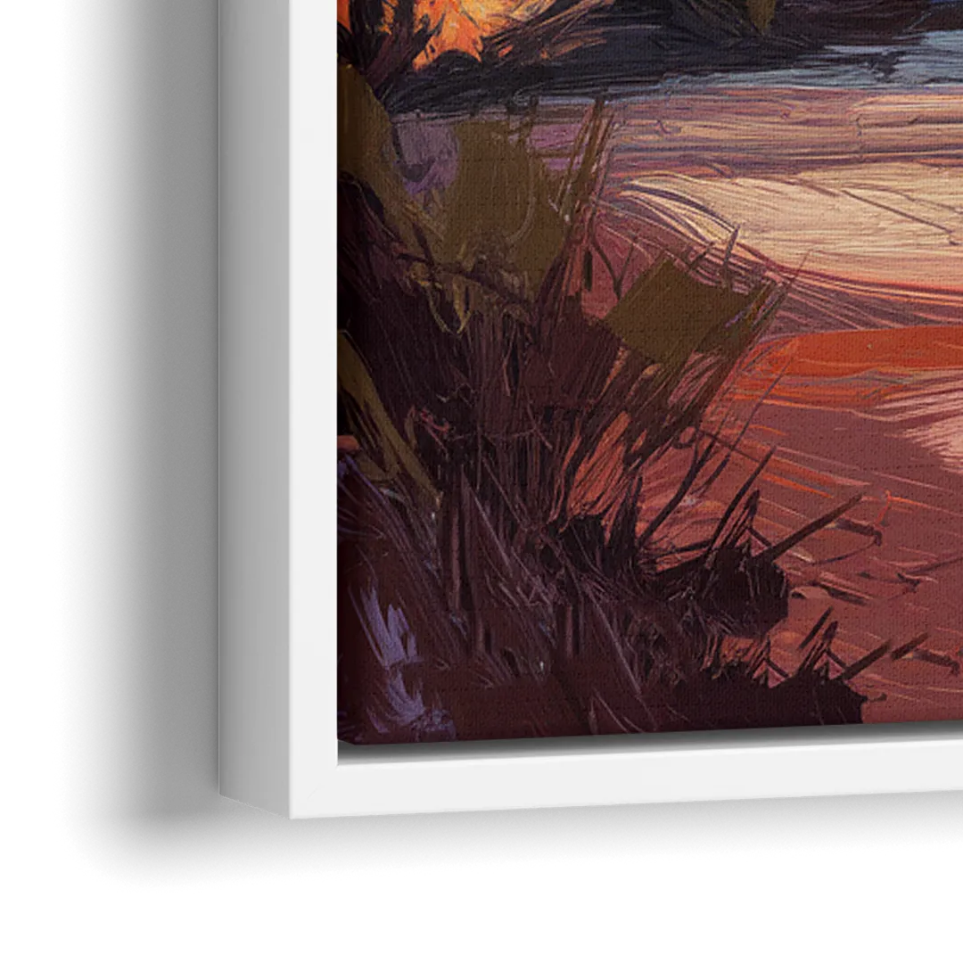 Sedona Evening Sky Glow - Close-Up White Frame Canvas