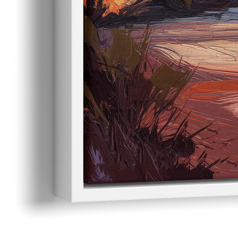 Sedona Evening Sky Glow - Close-Up White Frame Canvas