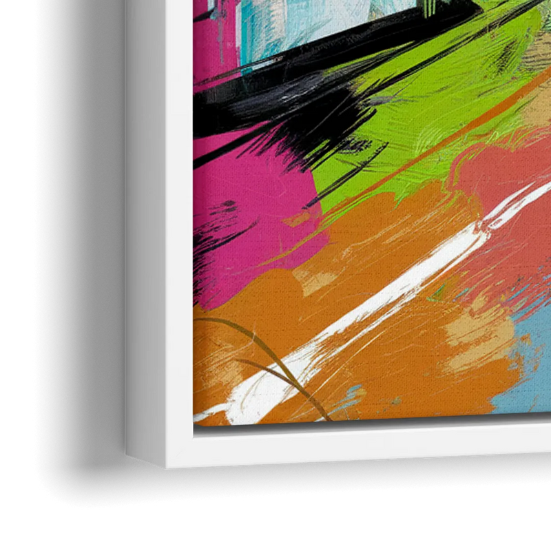 Houston Graffiti Streets - Close-Up White Frame Canvas