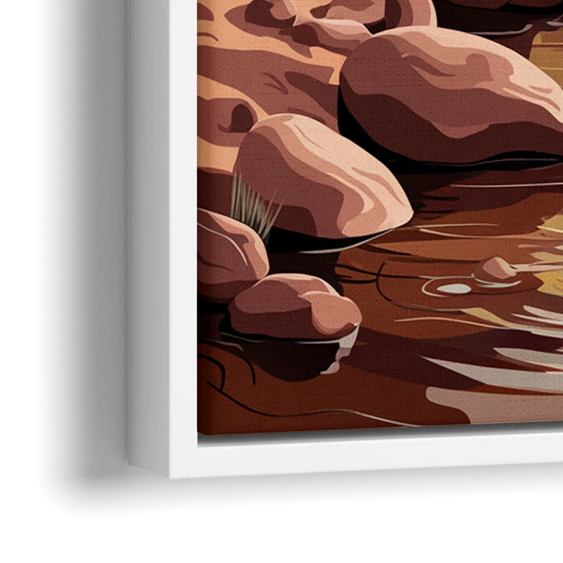 Sedona Oak Creek Reflections - Close-Up White Frame Canvas