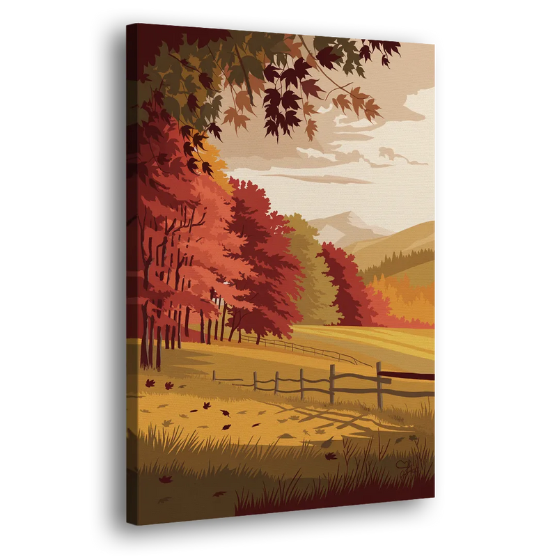 Burlington Fall Foliage - Canvas Print Art Sides