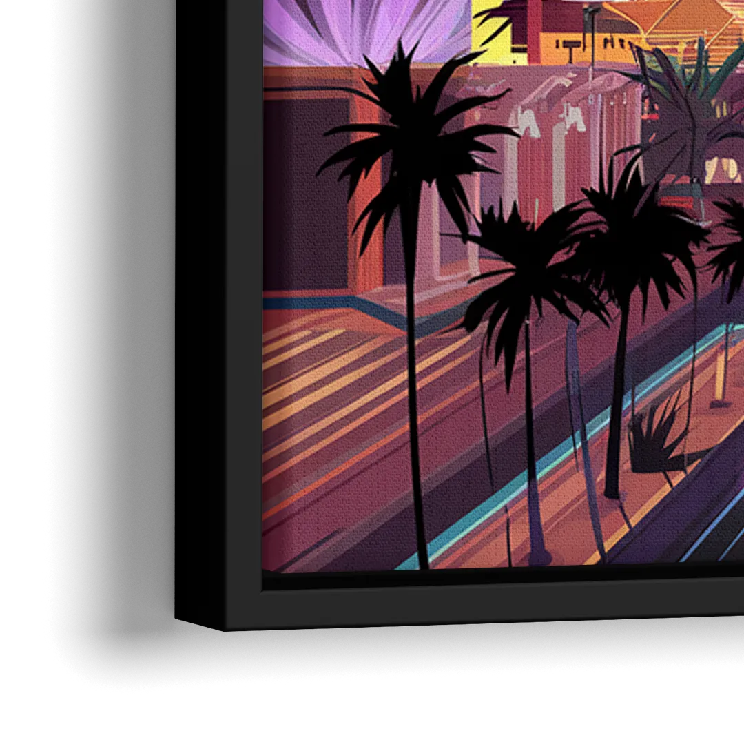 Las Vegas Iconic Strip Experience - Close-Up Black Frame Canvas