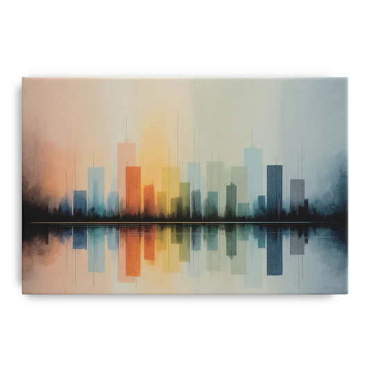 Vancouver Color Skyline - Canvas Wall Art