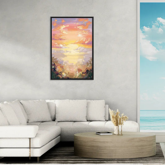 Glendale Sunset Views - Living Room Black Frame Canvas