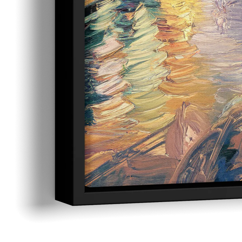 Columbus Scioto River View - Close-Up Black Frame Canvas