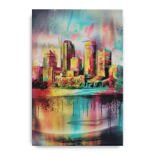 Buffalo Skyline and River - Canvas Wall Art