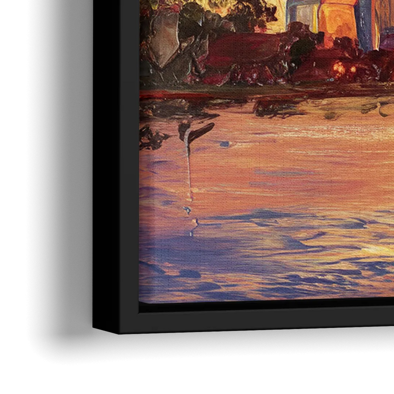 Huntsville Skyline At Sunset - Close-Up Black Frame Canvas