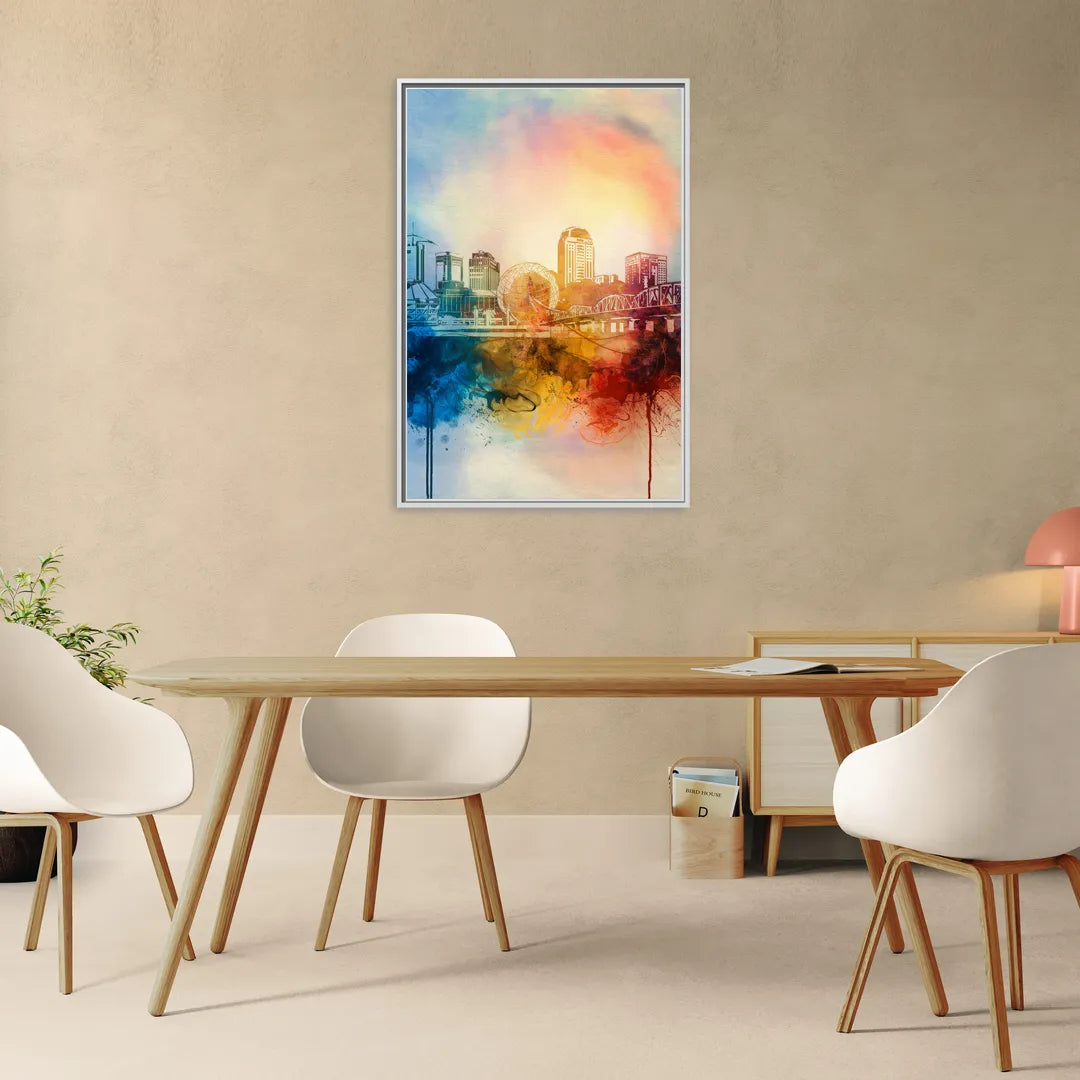 Knoxville Historic Landmarks - Living Room White Frame Canvas