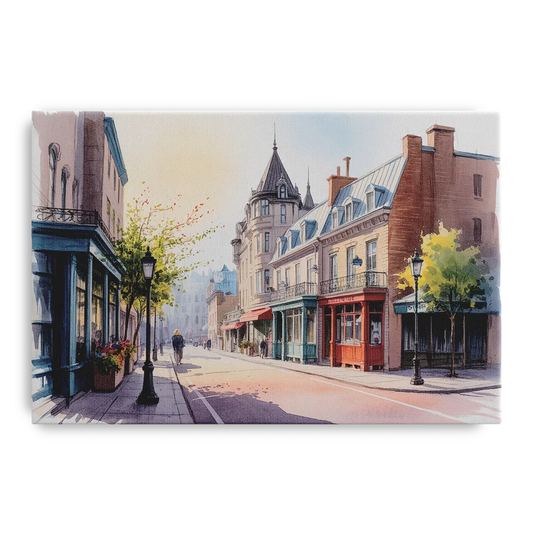 Quebec City Old Streets - Canvas Wall Art