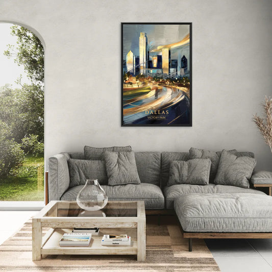 Dallas Victory Park - Living Room Black Frame Canvas