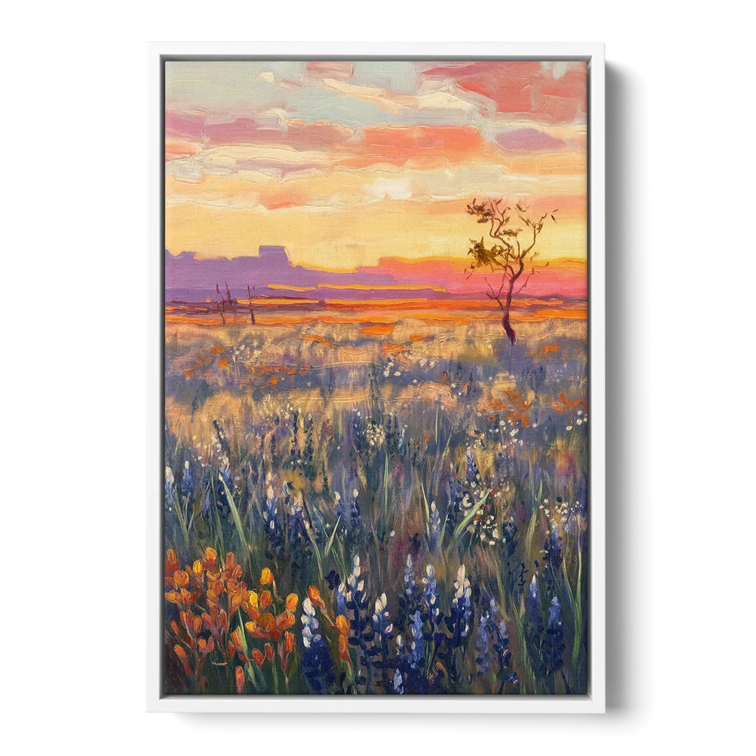 Lubbock West Texas Horizon - White Frame Canvas