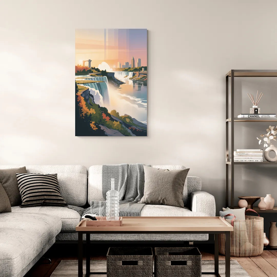 Niagara Falls at Sunset - Canvas Wall Art Living Room