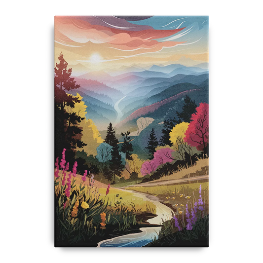 Asheville NC Scenic Overlook - Canvas Wall Art