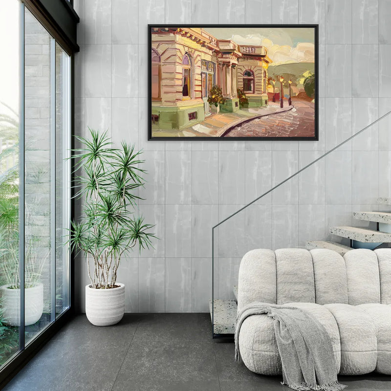 Dunedin Historic Architecture - Living Room Black Frame Canvas