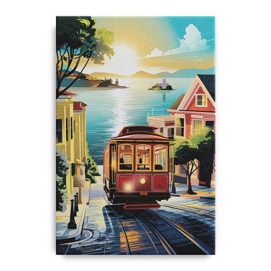 San Francisco Cable Car Journey - Canvas Wall Art