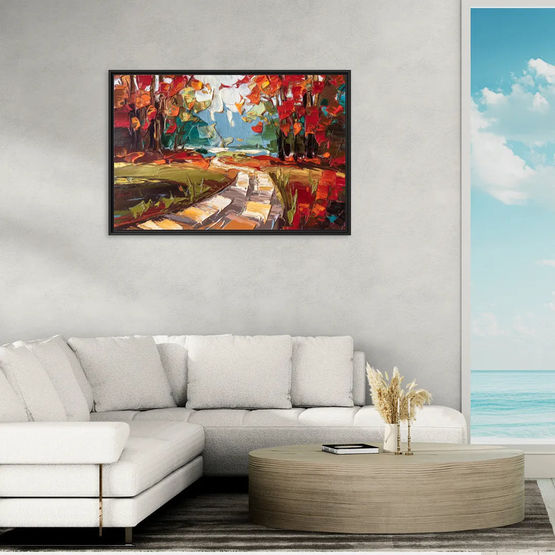 Durham Autumn Colors - Living Room Black Frame Canvas