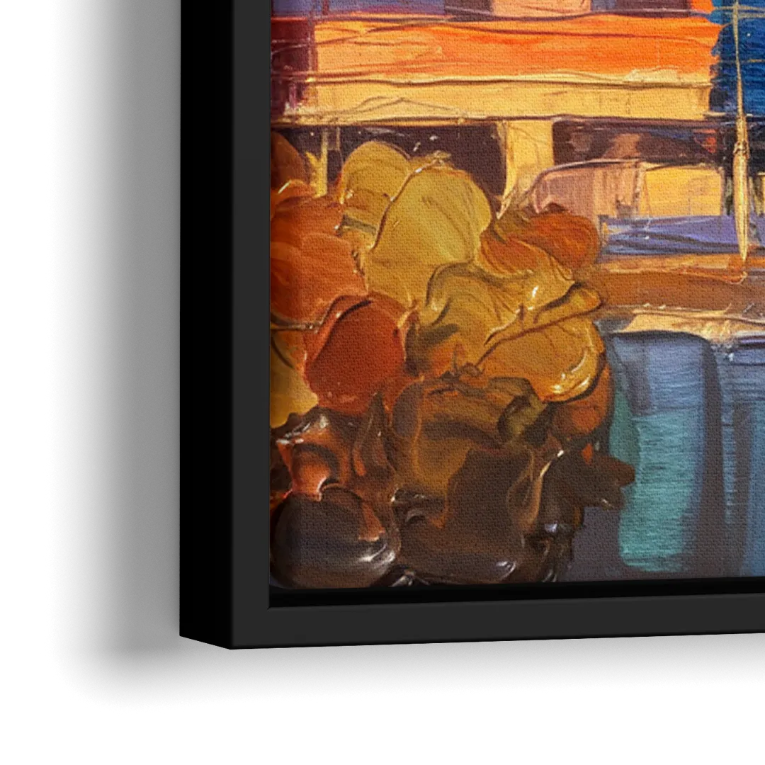 El Paso Skyline View - Close-Up Black Frame Canvas