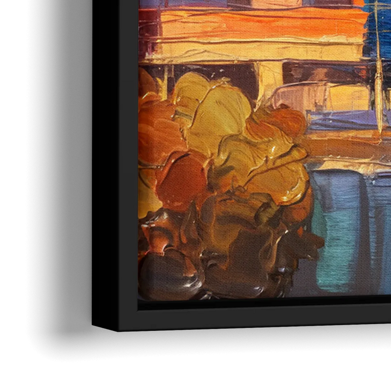 El Paso Skyline View - Close-Up Black Frame Canvas