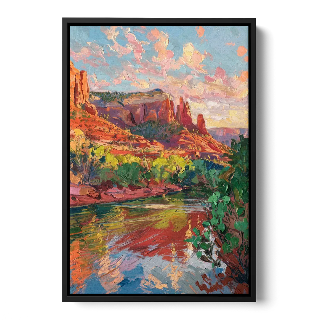 Sedona Scenic Canyon Vibes - Black Frame Canvas