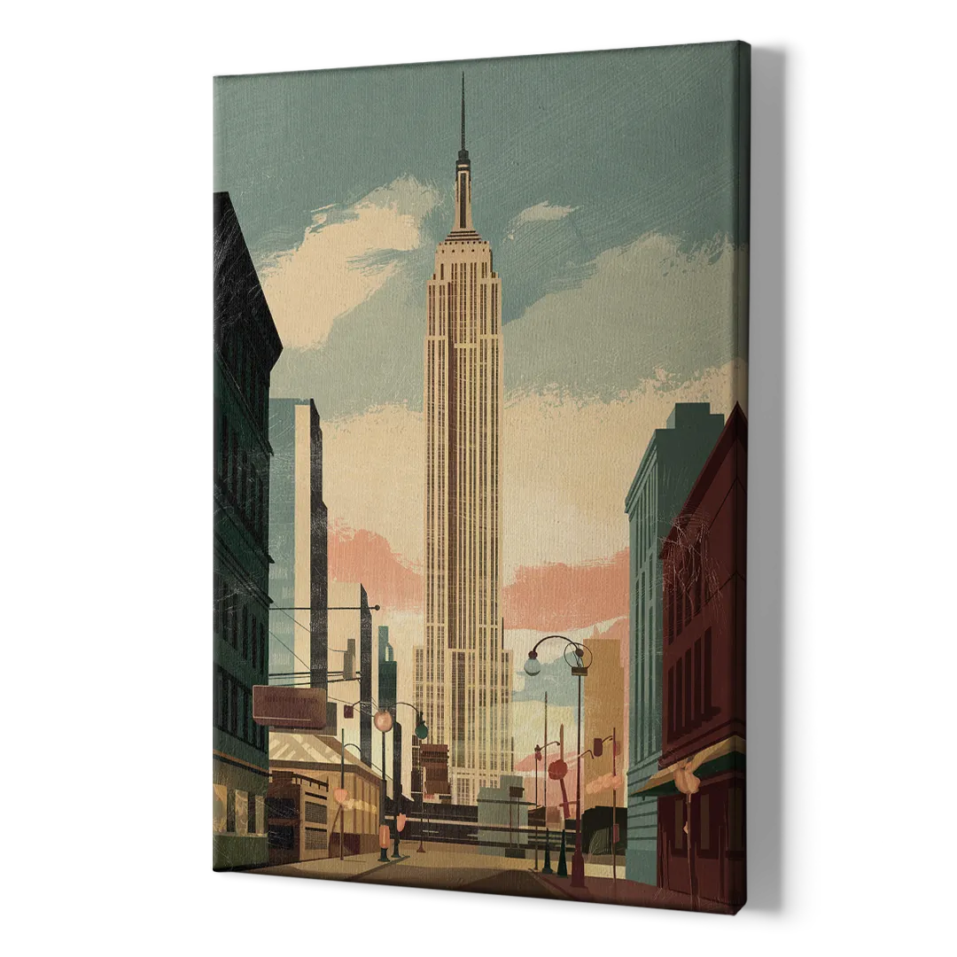 New York City Empire State Building Sunny - Canvas Print Art Sides