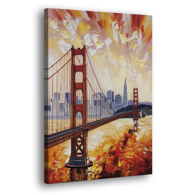 San Francisco Skyline Silhouette - Canvas Print Art Sides