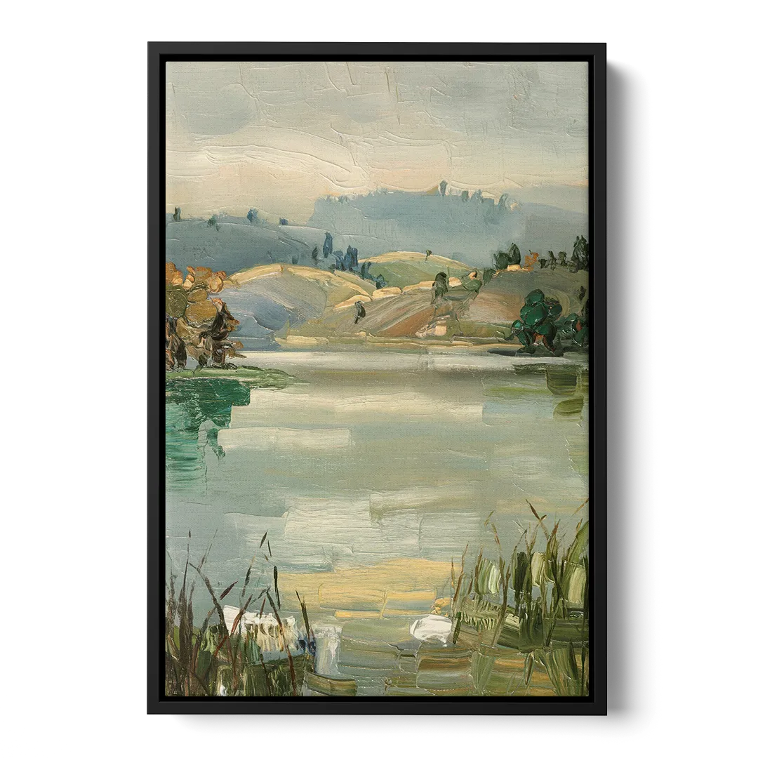 Burlington Peaceful Lakeside - Black Frame Canvas