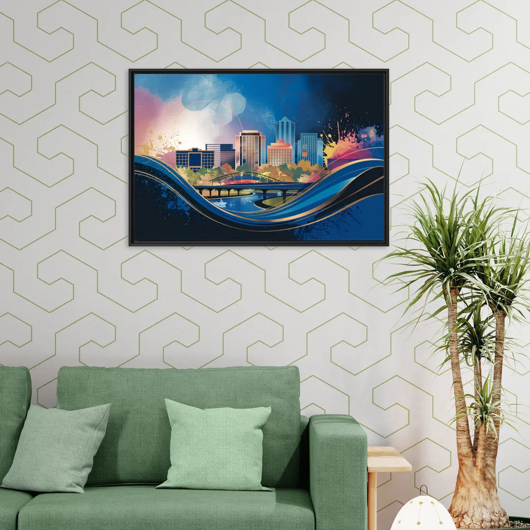 Boise State Skyline - Living Room Black Frame Canvas
