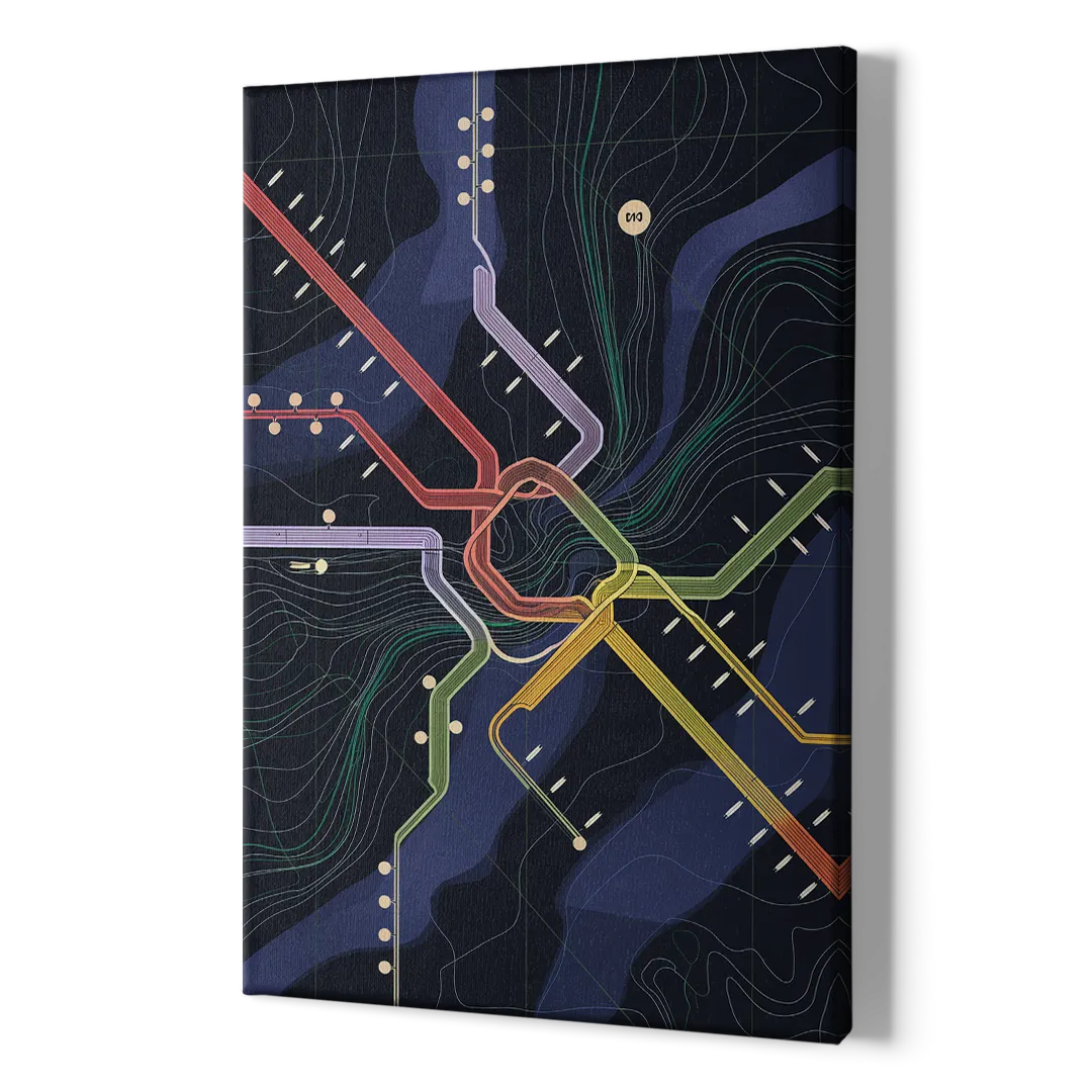 New York City Subway Map - Canvas Print Art Sides