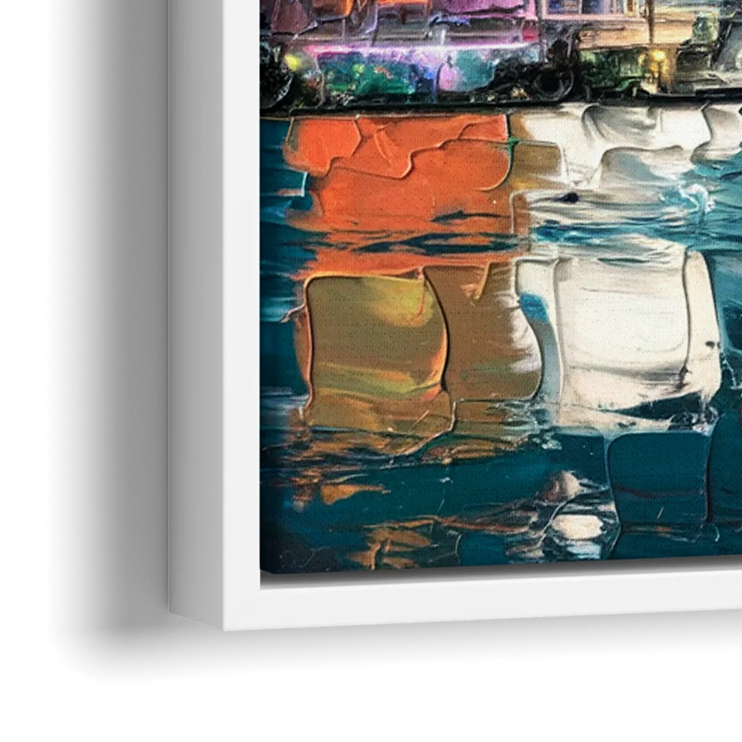 Miami Iconic Skyline - Close-Up White Frame Canvas
