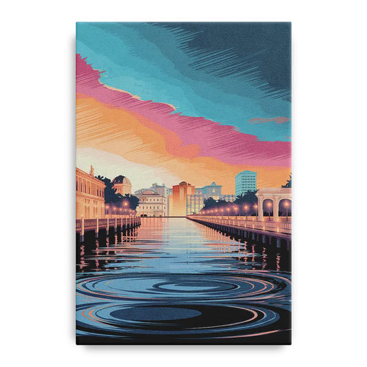 St. Petersburg Skyline Reflection - Canvas Wall Art