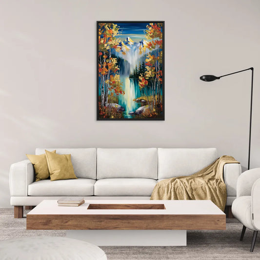 Aspen Alpine Serenity - Living Room Black Frame Canvas