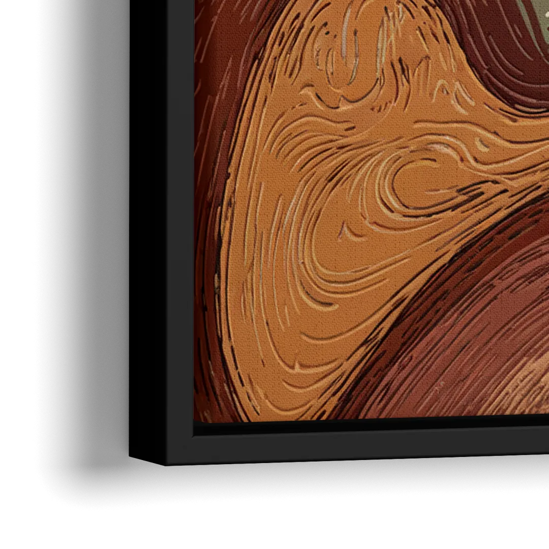 Bisbee Rustic Mountain Scene - Close-Up Black Frame Canvas