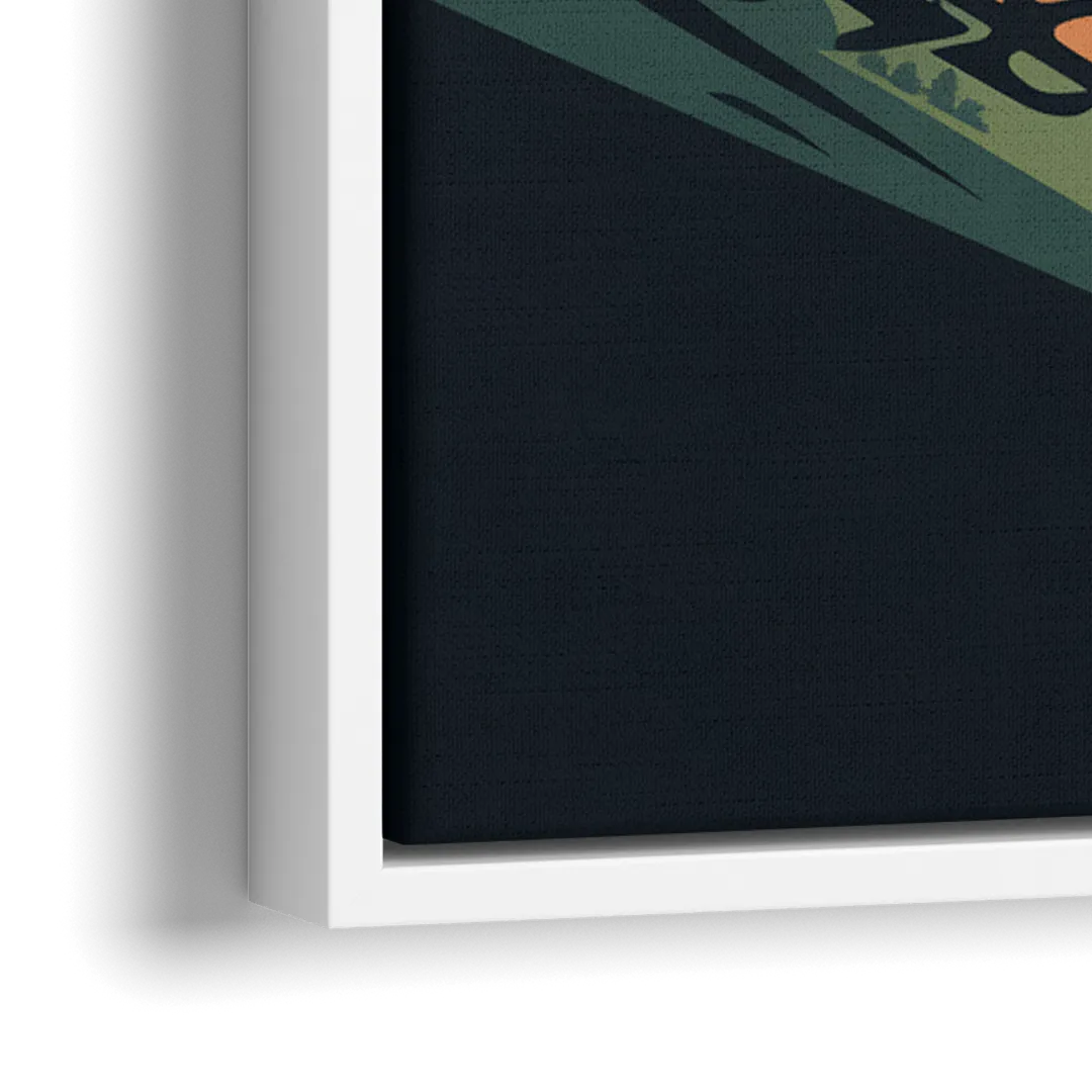 Mountain Biking Trails - Close-Up White Frame Canvas