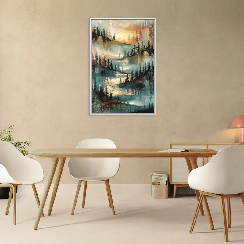 Burlington Captivating Landscapes - Living Room White Frame Canvas