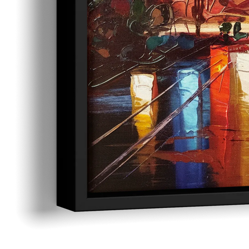 Phoenix Sunsets Over the City - Close-Up Black Frame Canvas