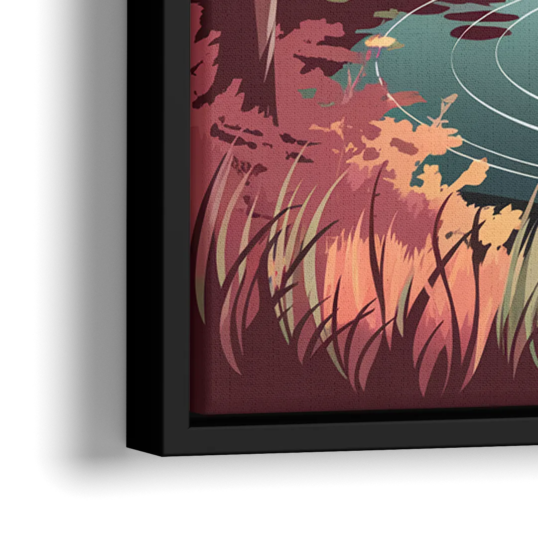 Madison Scenic Lakeshores - Close-Up Black Frame Canvas