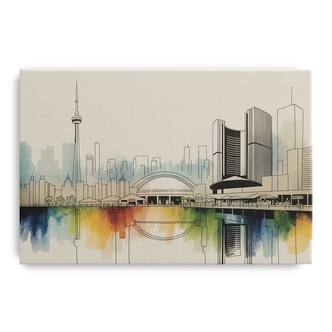 St Lawrence Skyline Market Scene - Canvas Wall Art