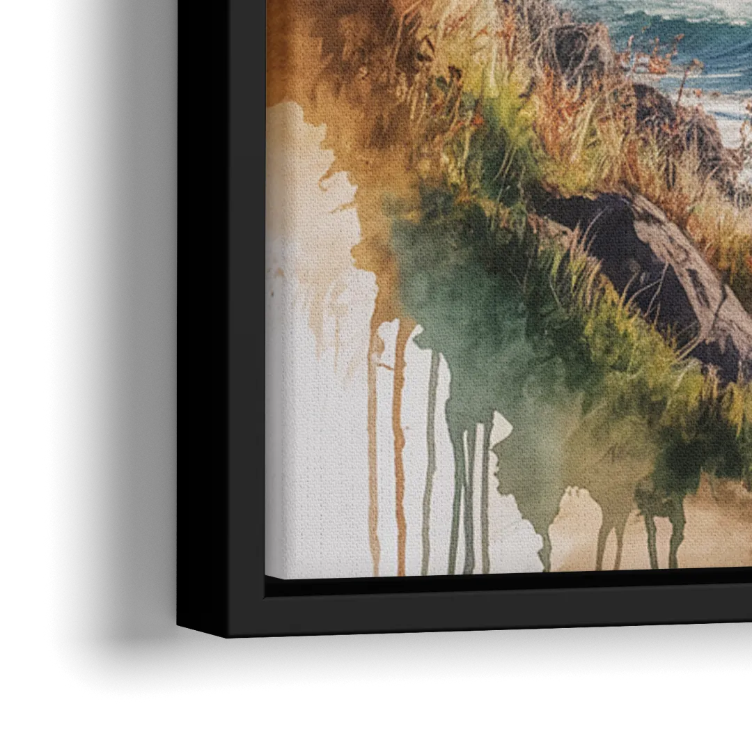 Celtic Coastline - Close-Up Black Frame Canvas