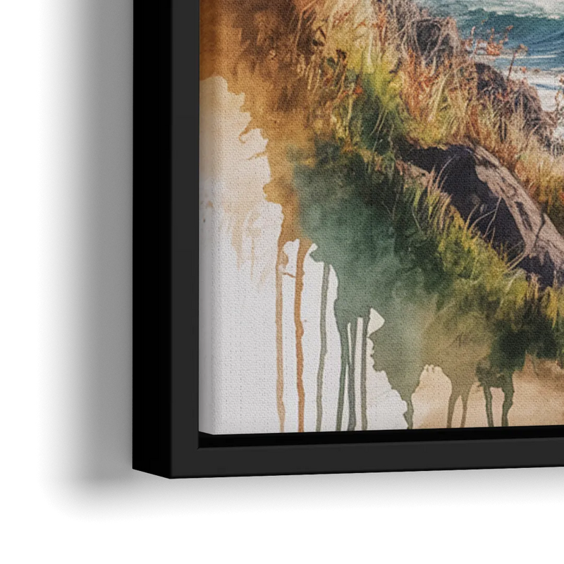 Celtic Coastline - Close-Up Black Frame Canvas