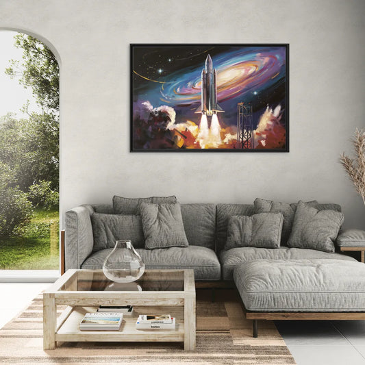 Huntsville Space Center Tribute - Living Room Black Frame Canvas