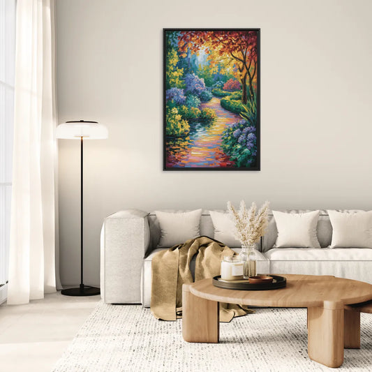 Butchart Gardens Bloom - Living Room Black Frame Canvas