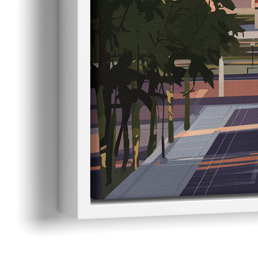 Boise Capitol Building View - Close-Up White Frame Canvas