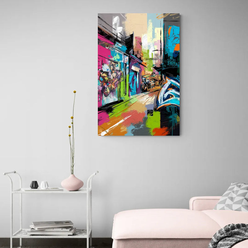 Houston Graffiti Streets - Canvas Wall Art Living Room