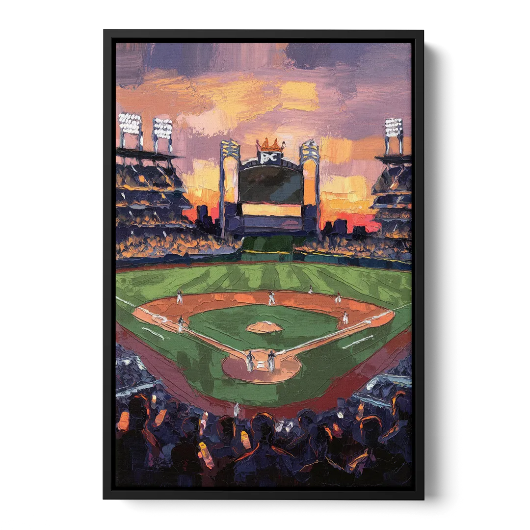 Kansas City Royals Stadium View - Black Frame Canvas