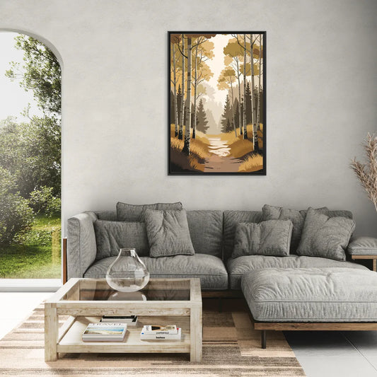 Aspen Dreamy Forest - Living Room Black Frame Canvas
