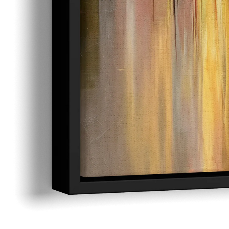 Houston Skyline Silhouette - Close-Up Black Frame Canvas