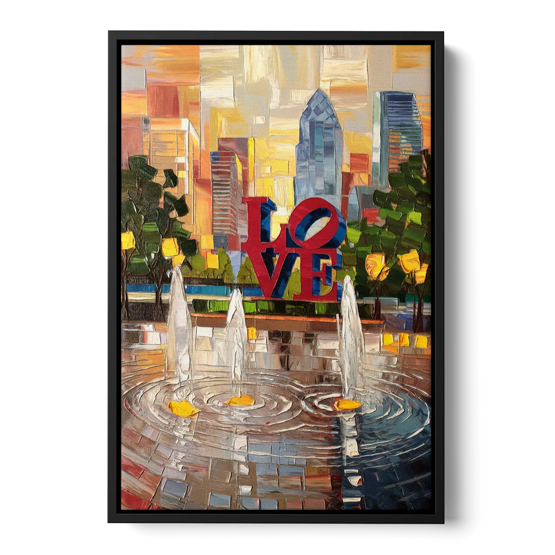 Philadelphia Love Park - Black Frame Canvas